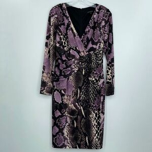 David Meister snakeskin long sleeve dress